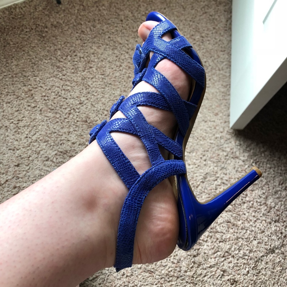 Blue Buckle Detail Heels